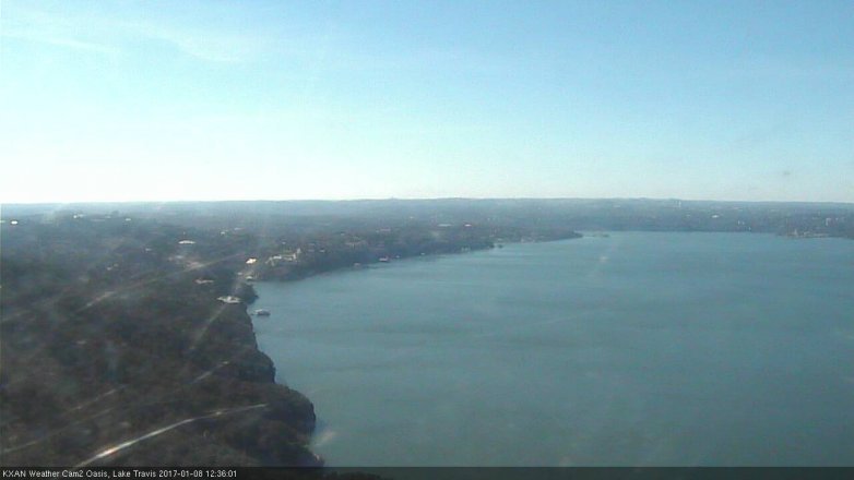 Lake Travis webcam, January 8, 2017 12:05 PM CT