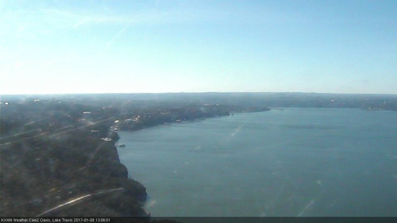 Lake Travis webcam, January 8, 2017 12:30 PM CT