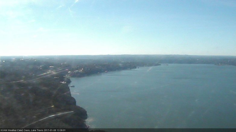 Lake Travis webcam, January 8, 2017 12:40 PM CT