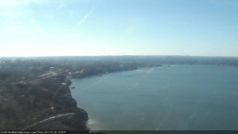 Lake Travis webcam, January 8, 2017 12:50 PM CT