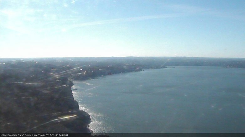 Lake Travis webcam, January 8, 2017 1:20 PM CT