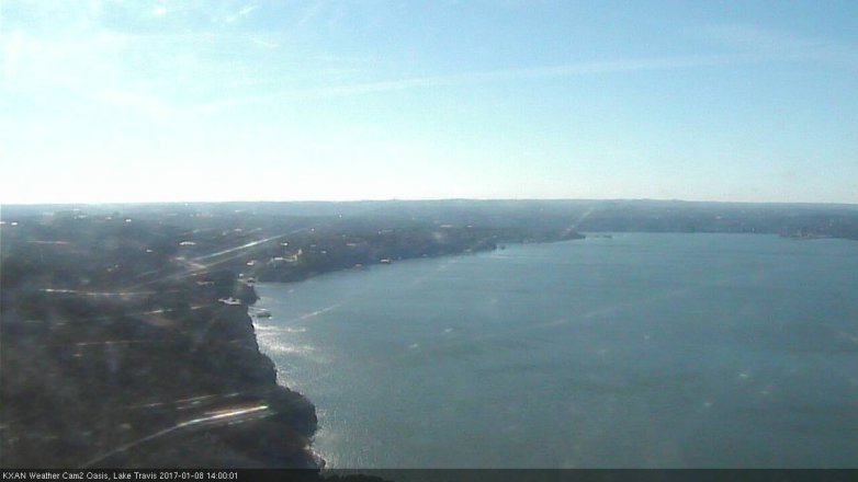 Lake Travis webcam, January 8, 2017 1:30 PM CT