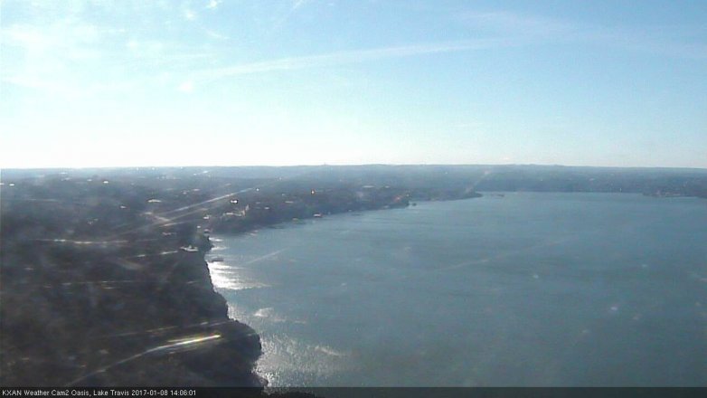 Lake Travis webcam, January 8, 2017 1:35 PM CT