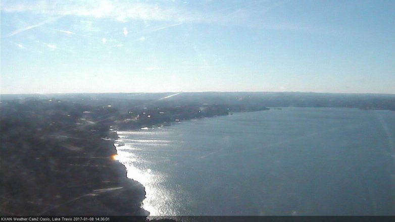 Lake Travis webcam, January 8, 2017 1:45 PM CT