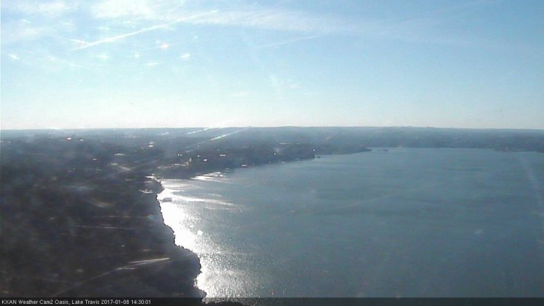 Lake Travis webcam, January 8, 2017 1:50 PM CT