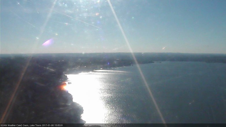 Lake Travis webcam, January 8, 2017 2:35 PM CT