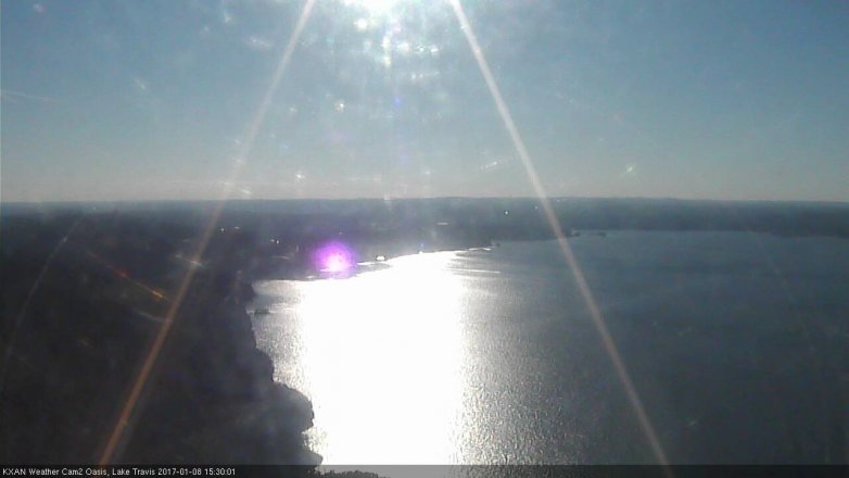 Lake Travis webcam, January 8, 2017 2:55 PM CT