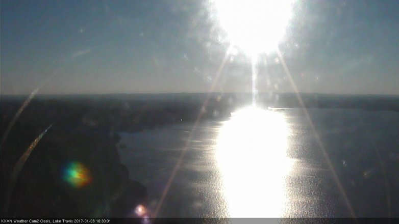 Lake Travis webcam, January 8, 2017 3:40 PM CT
