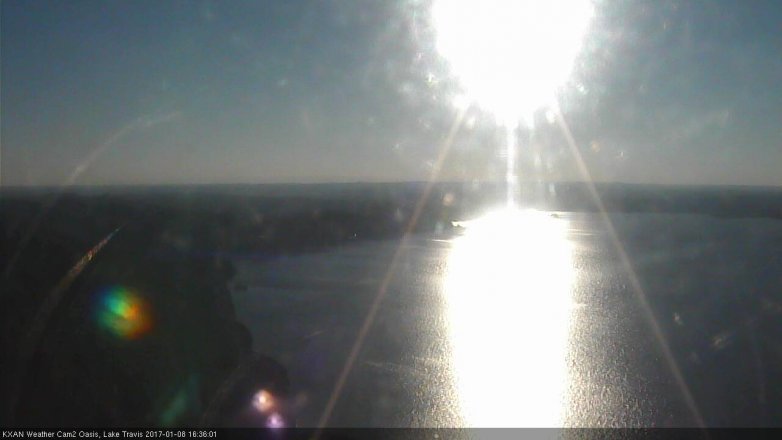 Lake Travis webcam, January 8, 2017 3:45 PM CT