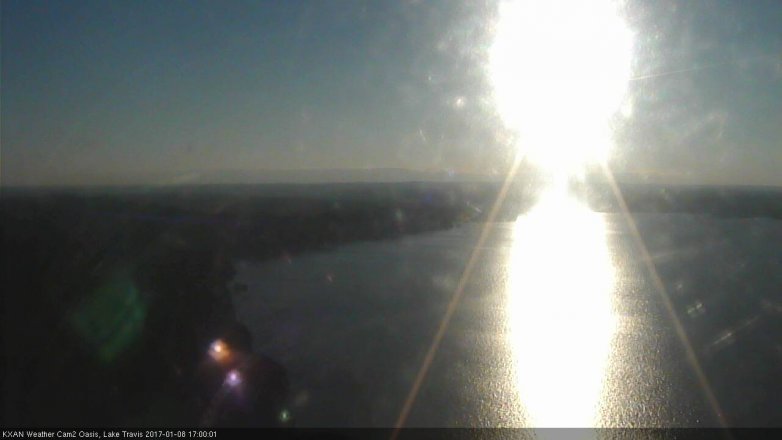 Lake Travis webcam, January 8, 2017 4:20 PM CT