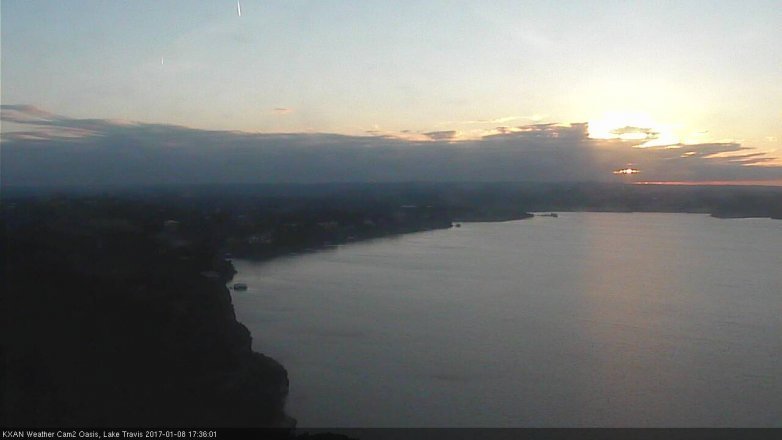Lake Travis webcam, January 8, 2017 4:50 PM CT