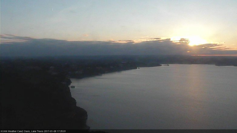 Lake Travis webcam, January 8, 2017 4:55 PM CT