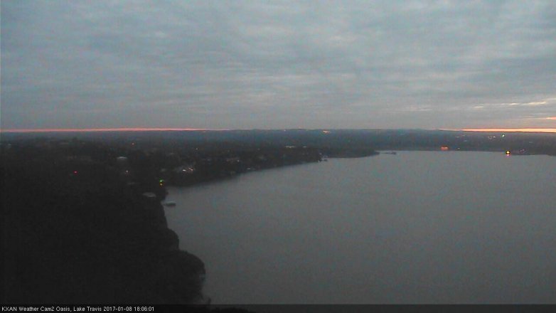 Lake Travis webcam, January 8, 2017 5:10 PM CT
