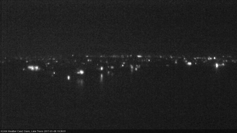 Lake Travis webcam, January 8, 2017 6:45 PM CT