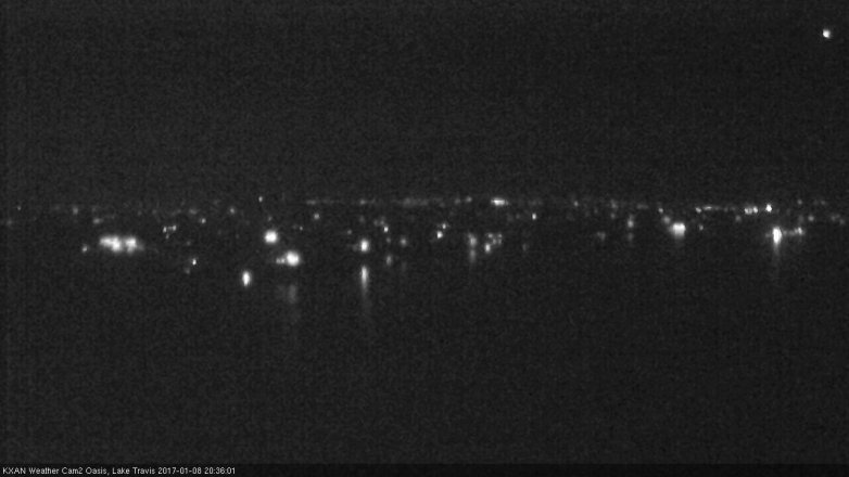 Lake Travis webcam, January 8, 2017 8:00 PM CT