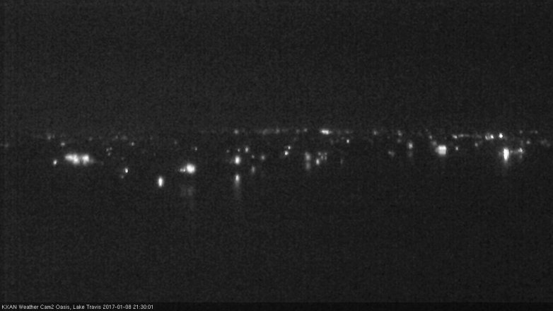 Lake Travis webcam, January 8, 2017 9:00 PM CT