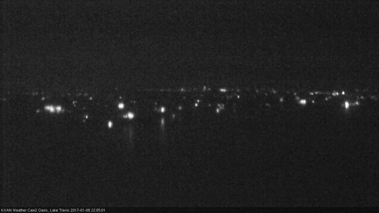 Lake Travis webcam, January 8, 2017 9:10 PM CT