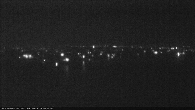 Lake Travis webcam, January 8, 2017 9:15 PM CT