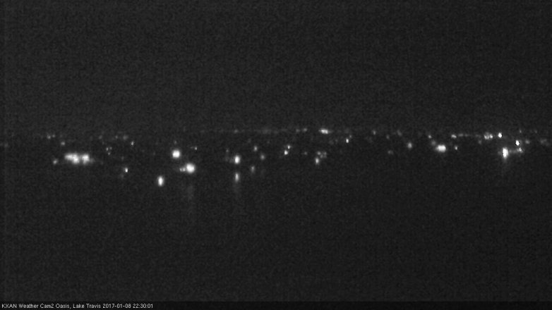 Lake Travis webcam, January 8, 2017 9:45 PM CT