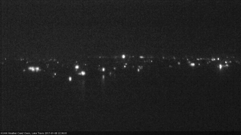 Lake Travis webcam, January 8, 2017 10:05 PM CT