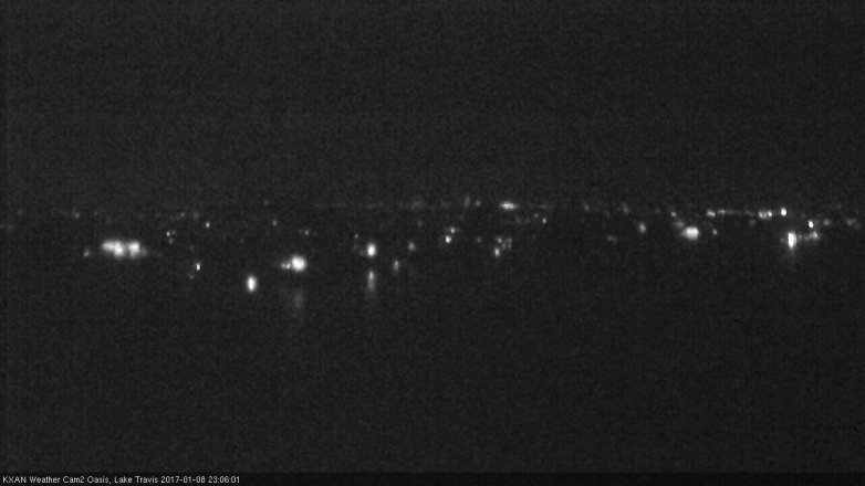 Lake Travis webcam, January 8, 2017 10:25 PM CT