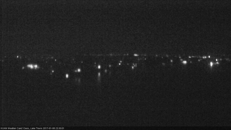 Lake Travis webcam, January 8, 2017 10:35 PM CT