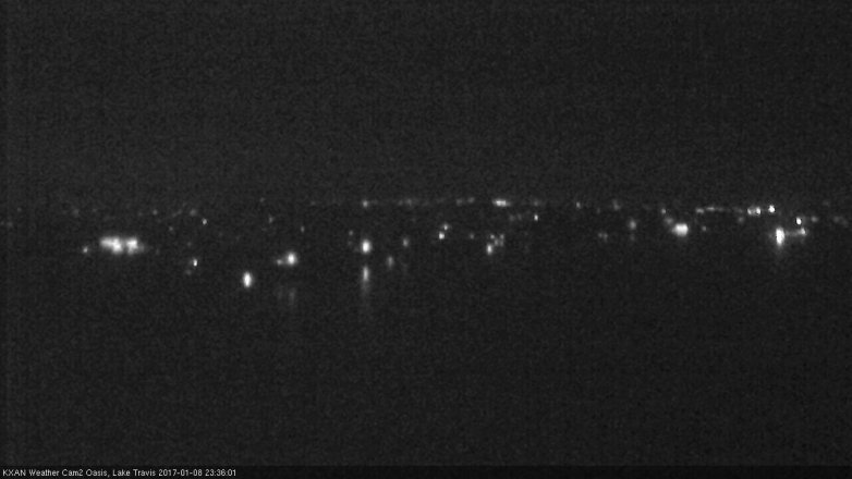 Lake Travis webcam, January 8, 2017 10:50 PM CT