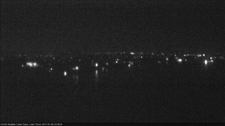 Lake Travis webcam, January 8, 2017 11:00 PM CT