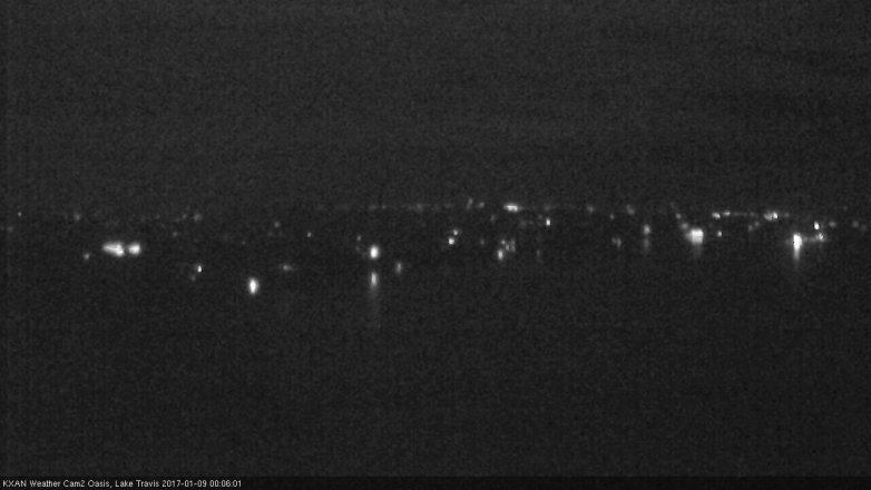 Lake Travis webcam, January 8, 2017 11:20 PM CT