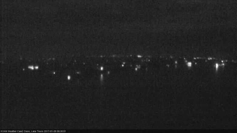 Lake Travis webcam, January 8, 2017 11:45 PM CT