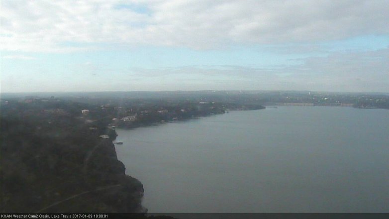 Lake Travis webcam, January 9, 2017 9:05 AM CT