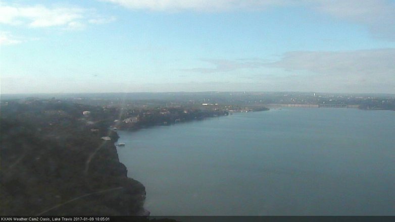 Lake Travis webcam, January 9, 2017 9:25 AM CT