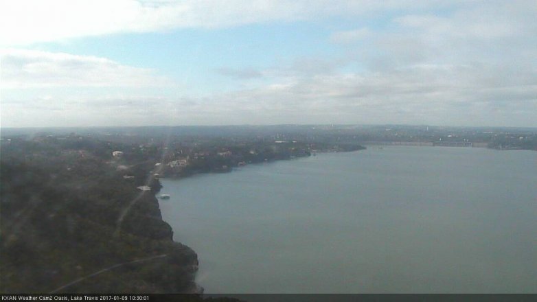 Lake Travis webcam, January 9, 2017 9:45 AM CT