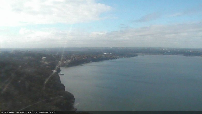 Lake Travis webcam, January 9, 2017 9:55 AM CT