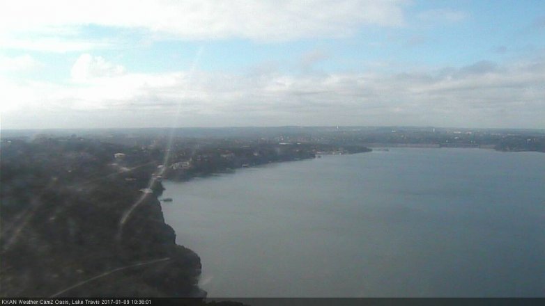 Lake Travis webcam, January 9, 2017 10:00 AM CT