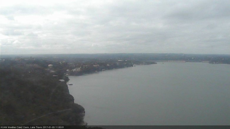 Lake Travis webcam, January 9, 2017 10:05 AM CT
