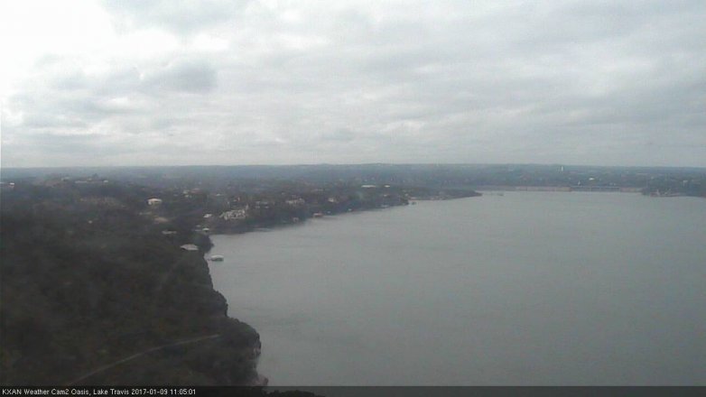 Lake Travis webcam, January 9, 2017 10:25 AM CT