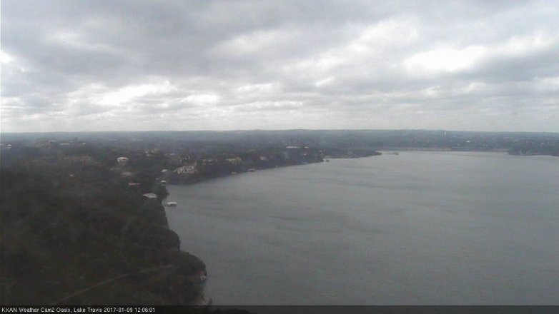 Lake Travis webcam, January 9, 2017 11:15 AM CT
