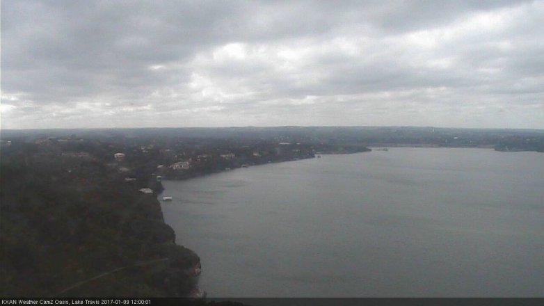 Lake Travis webcam, January 9, 2017 11:20 AM CT