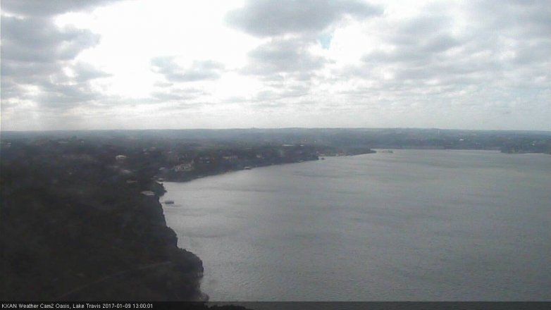 Lake Travis webcam, January 9, 2017 12:30 PM CT