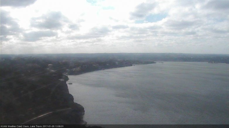 Lake Travis webcam, January 9, 2017 12:35 PM CT