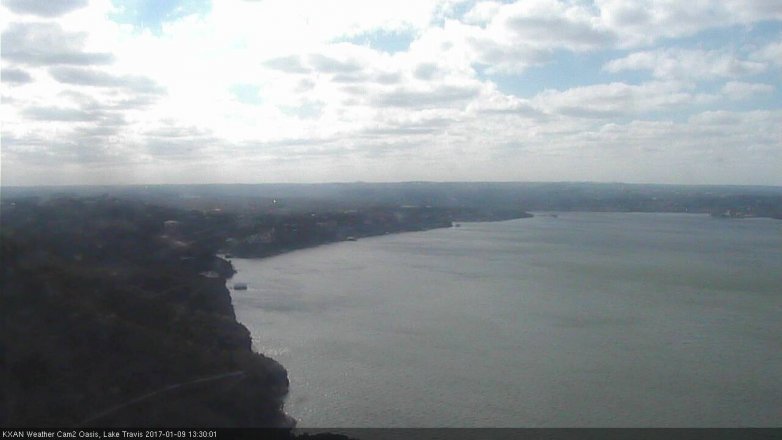 Lake Travis webcam, January 9, 2017 12:45 PM CT