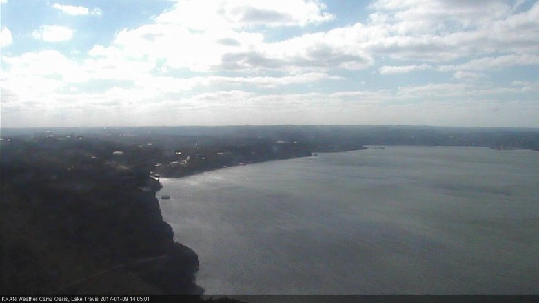 Lake Travis webcam, January 9, 2017 1:10 PM CT