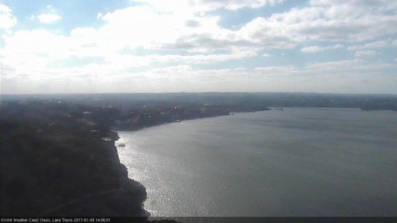 Lake Travis webcam, January 9, 2017 1:20 PM CT