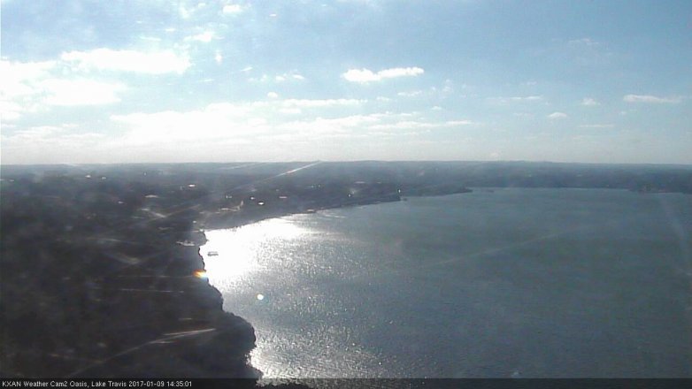 Lake Travis webcam, January 9, 2017 1:50 PM CT