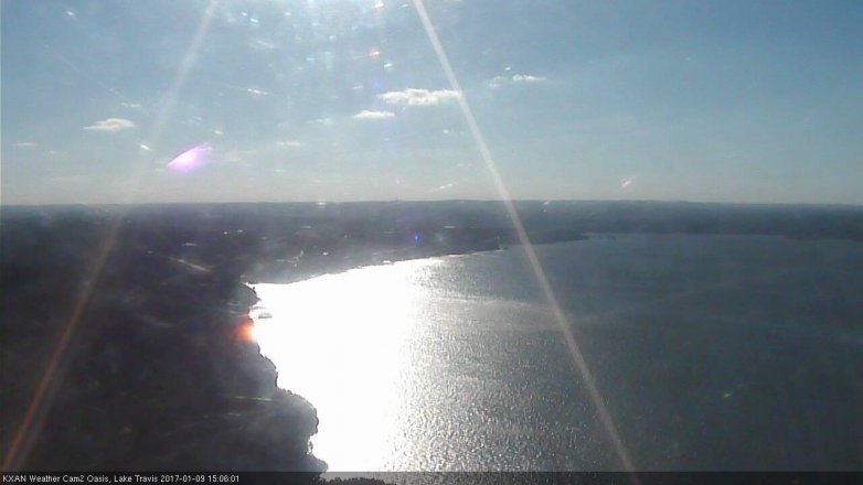 Lake Travis webcam, January 9, 2017 2:15 PM CT