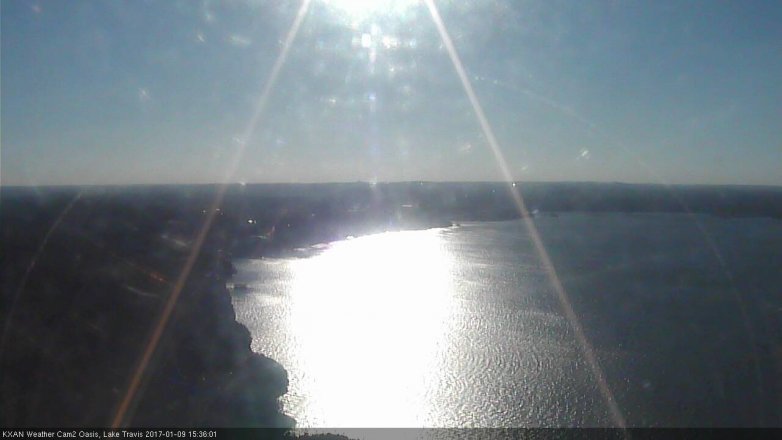 Lake Travis webcam, January 9, 2017 3:05 PM CT