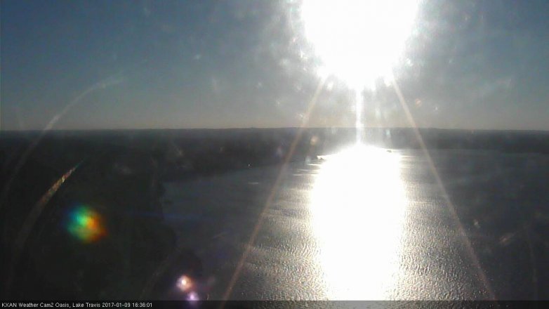 Lake Travis webcam, January 9, 2017 3:40 PM CT