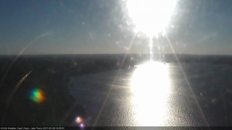 Lake Travis webcam, January 9, 2017 4:05 PM CT