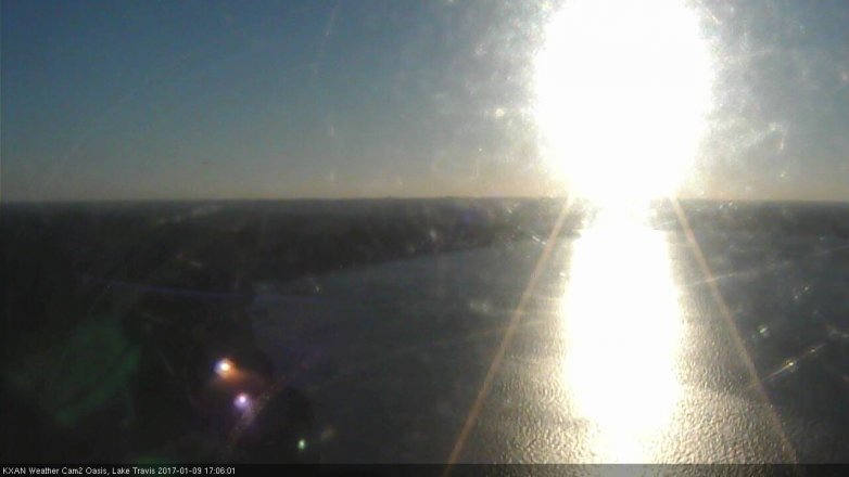 Lake Travis webcam, January 9, 2017 4:25 PM CT
